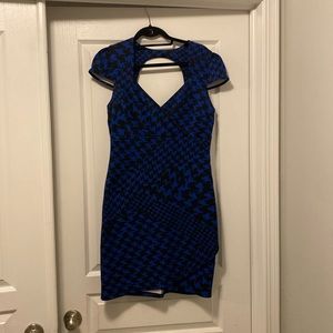 Houndstooth Blue and Black Dress